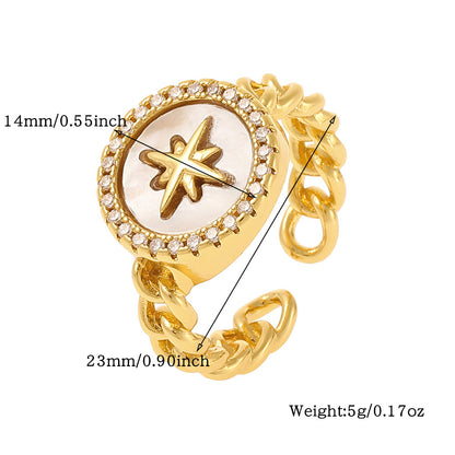 Simple Style Solid Color Copper Plating Inlay Artificial Pearls Zircon Open Rings