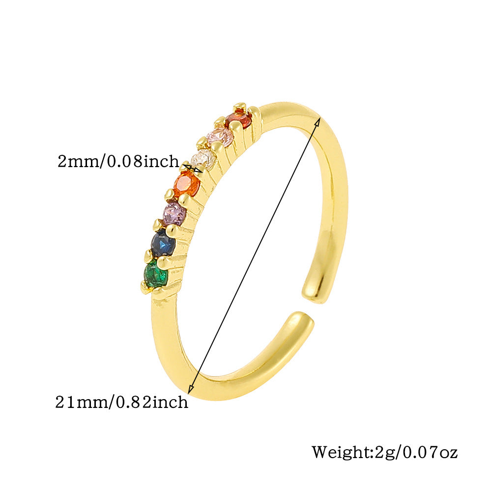 Cute Animal Copper Plating Inlay Zircon Open Rings