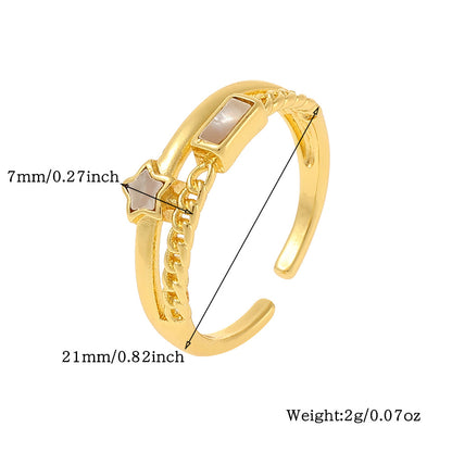 Cute Animal Copper Plating Inlay Zircon Open Rings