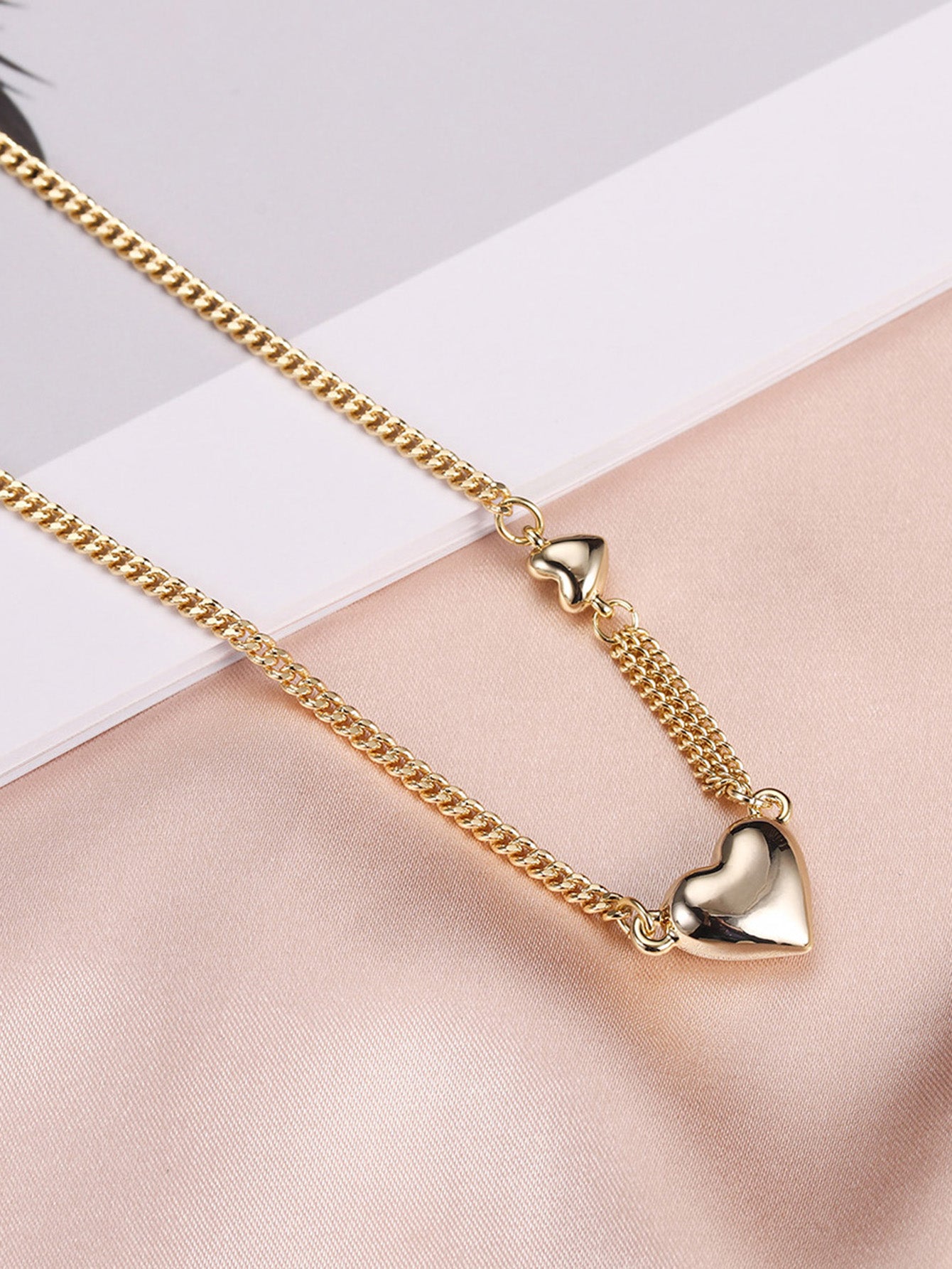 Romantic Simple Style Heart Shape Copper Plating 18k Gold Plated Necklace