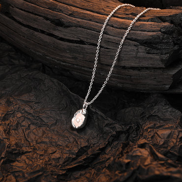 Casual Shell Sterling Silver Plating Inlay Freshwater Pearl White Gold Plated Pendant Necklace