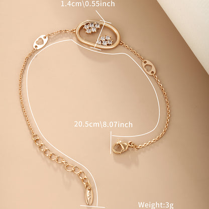 Casual Xuping Simple Style Oval Alloy Plating Inlay Artificial Diamond 18k Gold Plated Women'S Bracelets