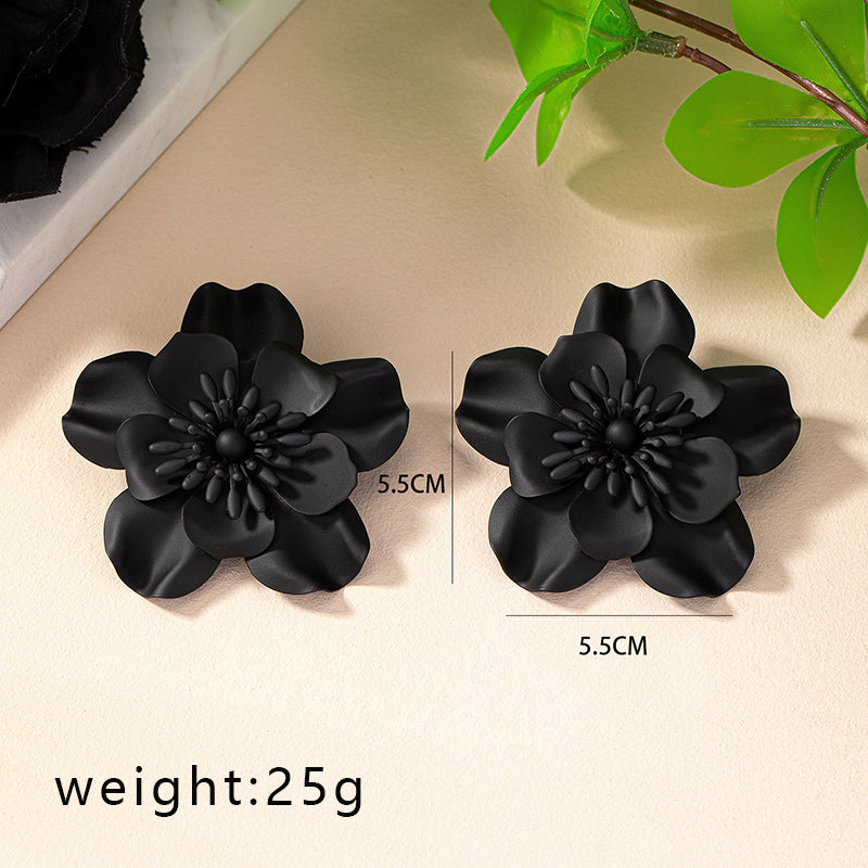 1 Pair French Style Commute Korean Style Flower Stoving Varnish Plating Alloy Ear Studs