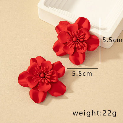 1 Pair French Style Commute Korean Style Flower Stoving Varnish Plating Alloy Ear Studs