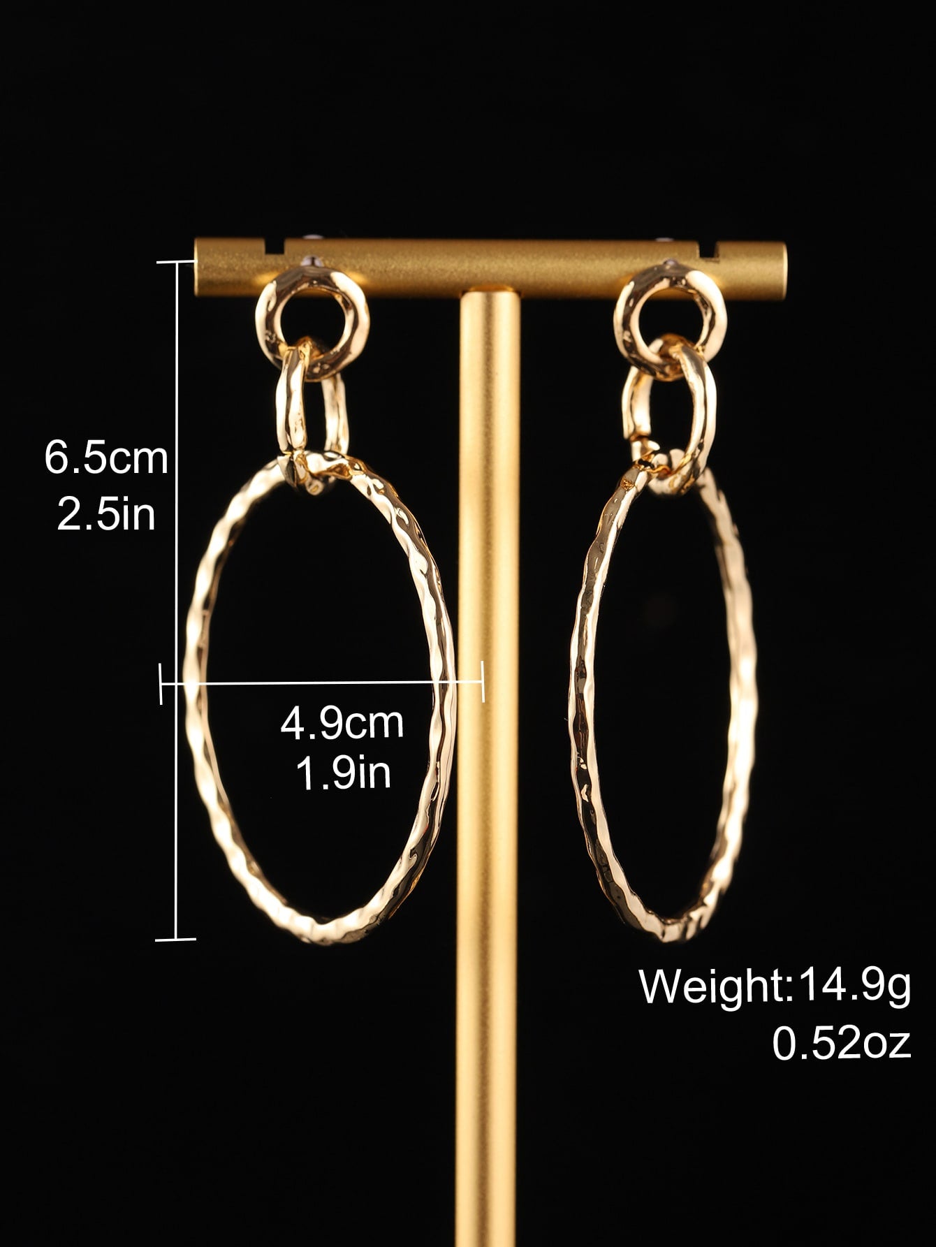 1 Pair Exaggerated Solid Color Circle Alloy Drop Earrings