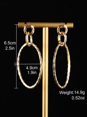 1 Pair Exaggerated Solid Color Circle Alloy Drop Earrings