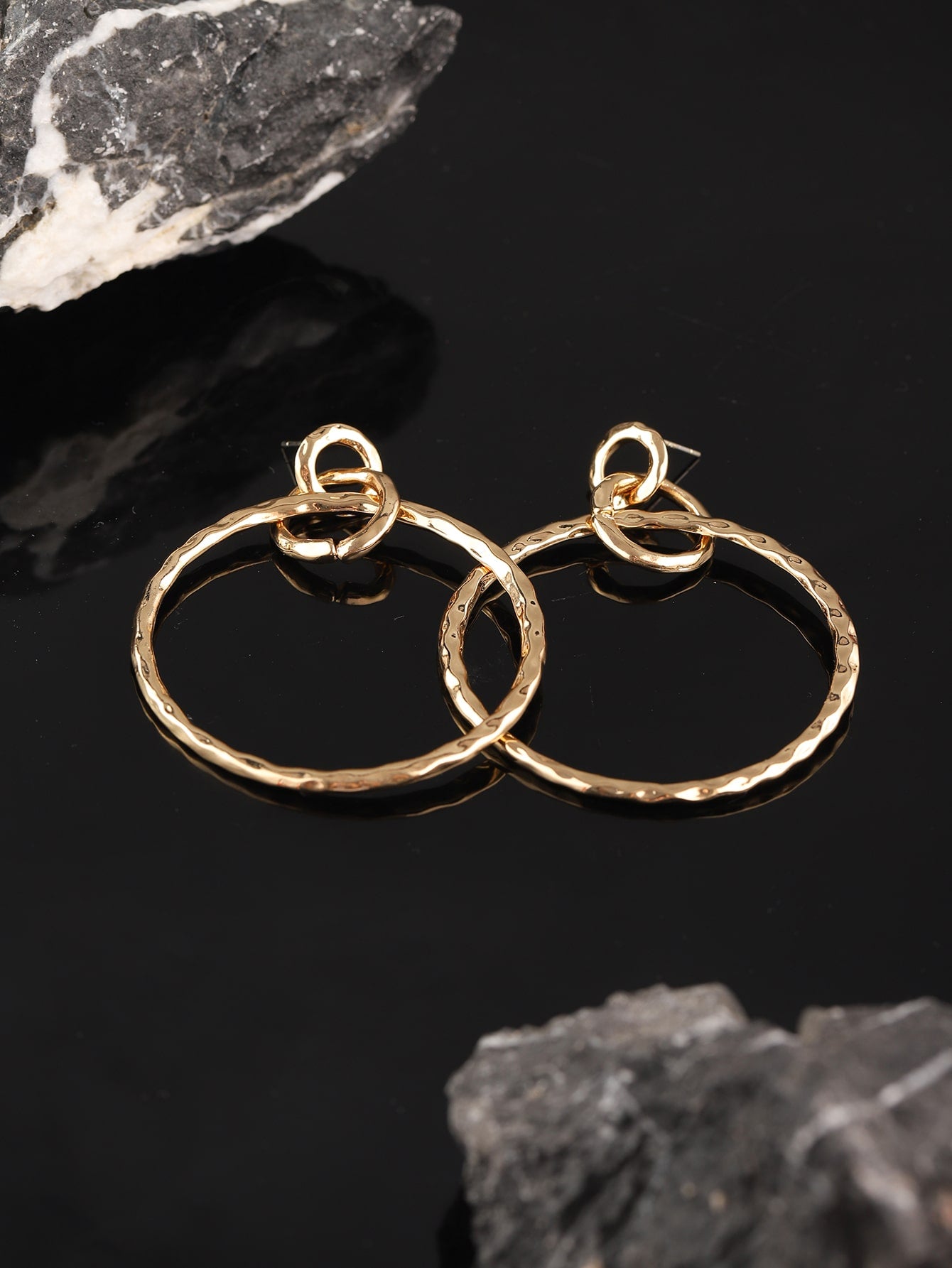 1 Pair Exaggerated Solid Color Circle Alloy Drop Earrings