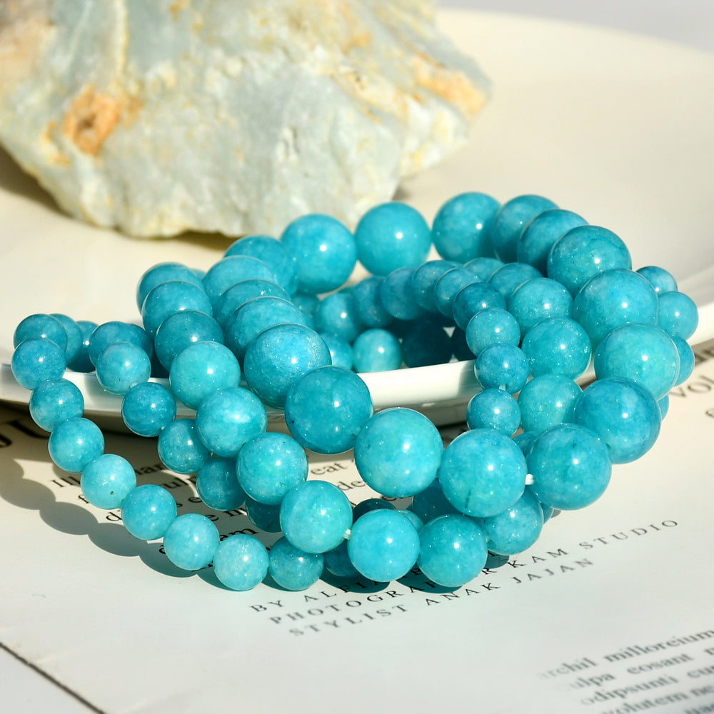 Casual Simple Style Round Natural Stone Beaded Handmade Bracelets