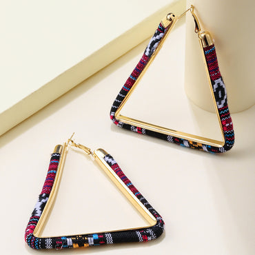 1 Pair Exaggerated Ethnic Style Triangle Geometric Plating Alloy Earrings