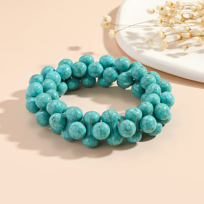 Bohemian Solid Color Plastic Beaded Women's Bracelets Necklace