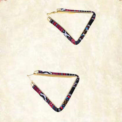 1 Pair Exaggerated Ethnic Style Triangle Geometric Plating Alloy Earrings
