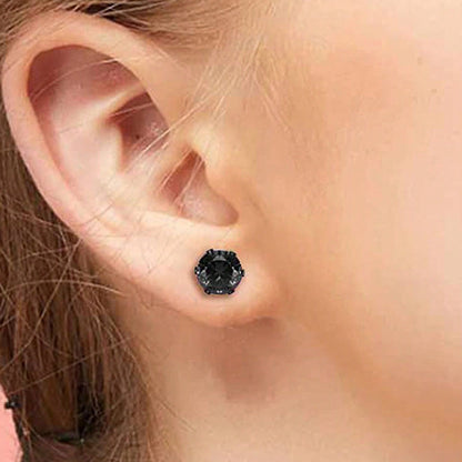 1 Set Simple Style Geometric Inlay Stainless Steel Zircon Ear Studs Cartilage Earrings