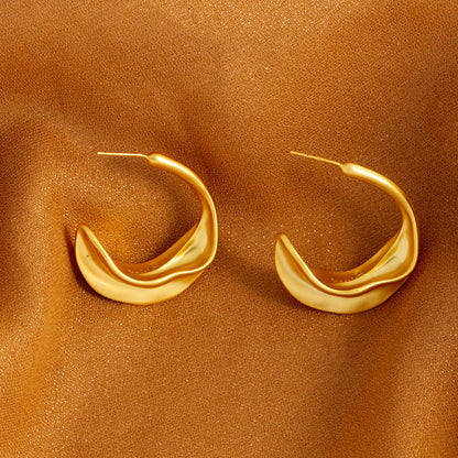 1 Pair Simple Style Solid Color Plating Copper 14k Gold Plated Ear Studs