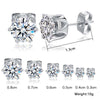 1 Set Simple Style Geometric Inlay Stainless Steel Zircon 18k Gold Plated White Gold Plated Ear Studs