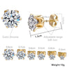 1 Set Simple Style Geometric Inlay Stainless Steel Zircon 18k Gold Plated White Gold Plated Ear Studs