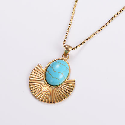 Simple Style Geometric Stainless Steel 18k Gold Plated Pendant Necklace