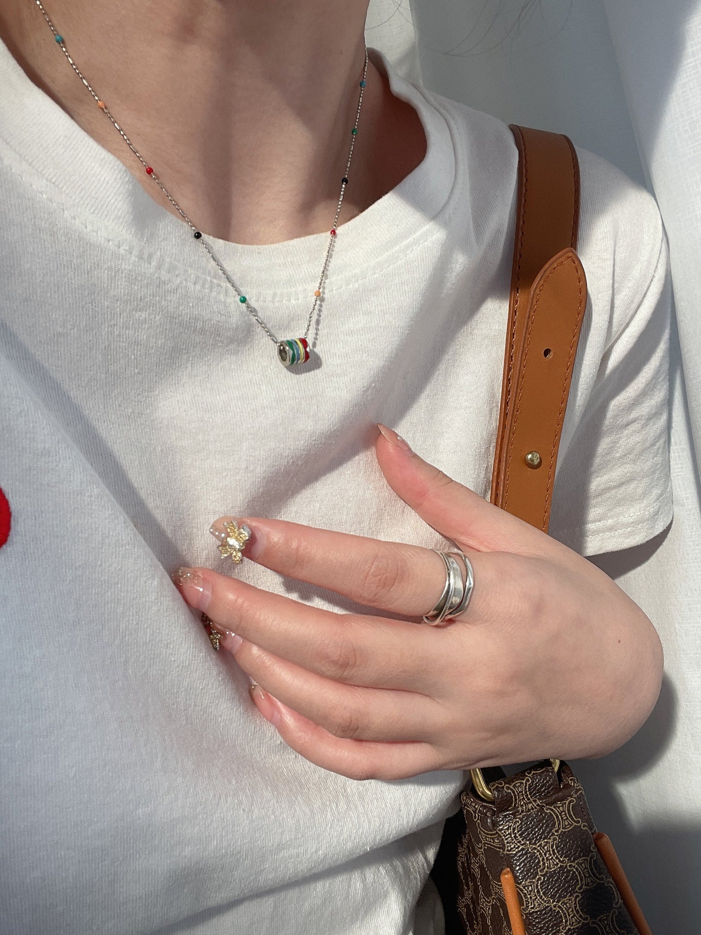 Simple Style Round Copper Enamel Necklace