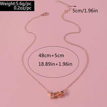 Romantic Simple Style Letter Number Heart Shape Zinc Alloy Plating Inlay Rhinestones Women's Pendant Necklace