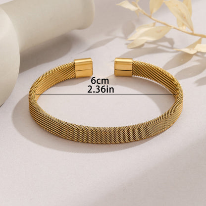 Simple Style Letter Stainless Steel 18k Gold Plated Bangle