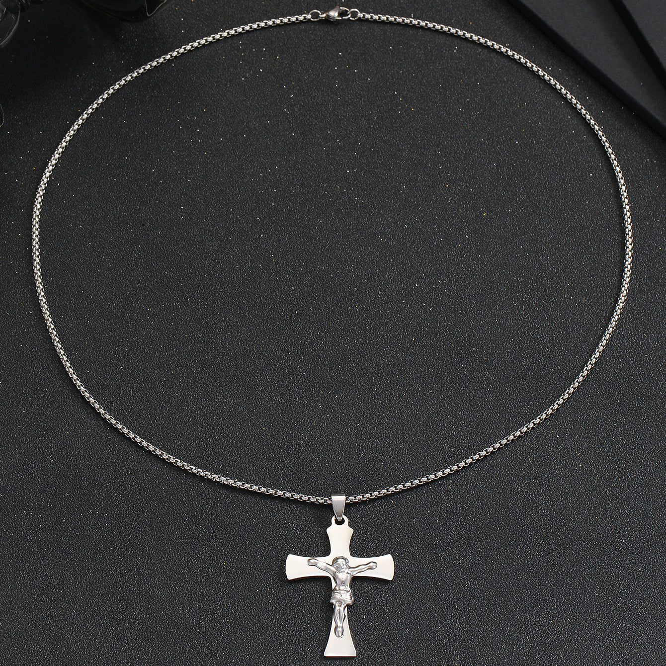 Hip-hop Cross Stainless Steel Pendant Necklace