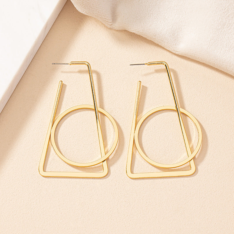 1 Pair Ig Style Exaggerated Geometric Plating Alloy Drop Earrings