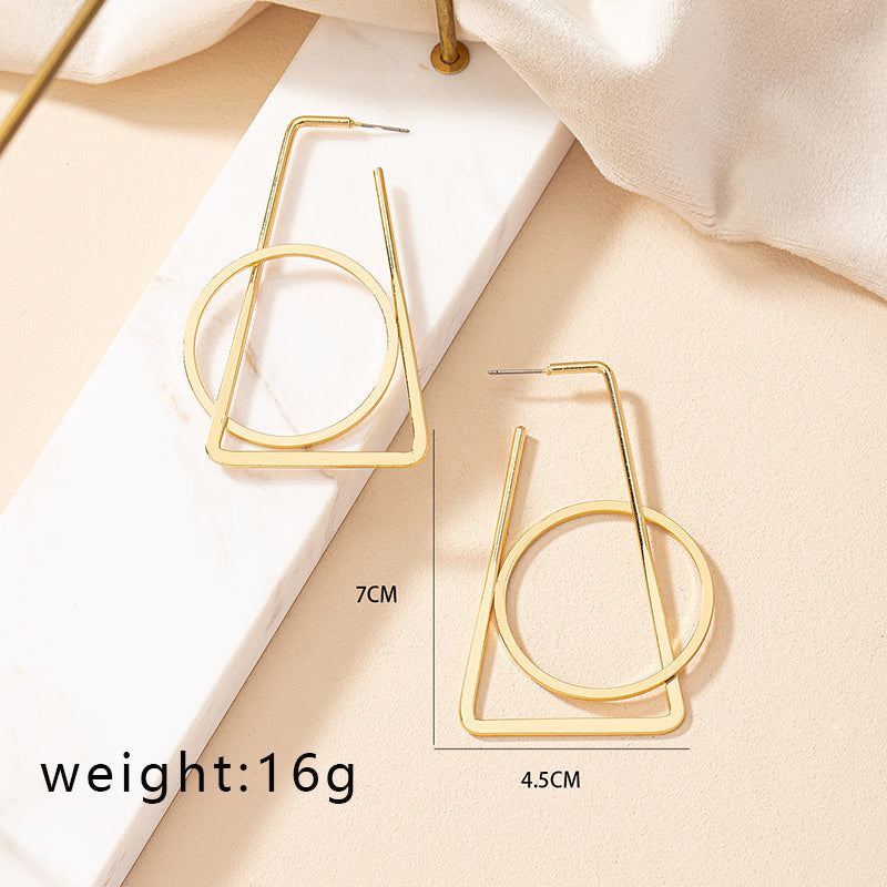 1 Pair Ig Style Exaggerated Geometric Plating Alloy Drop Earrings