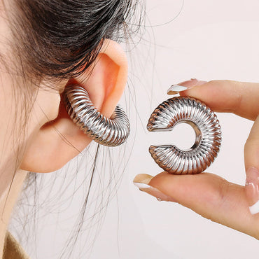 1 Pair Simple Style U Shape Plating Stainless Steel Ear Cuffs