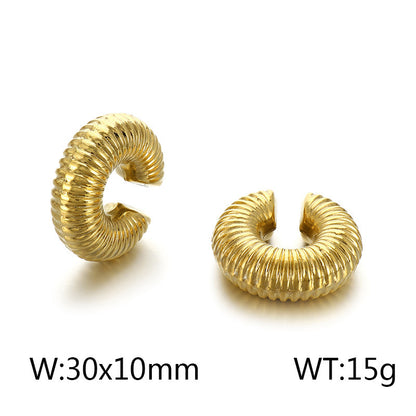 1 Pair Simple Style U Shape Plating Stainless Steel Ear Cuffs