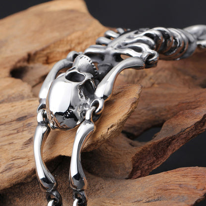 Punk Skeleton Titanium Steel Rings Bracelets