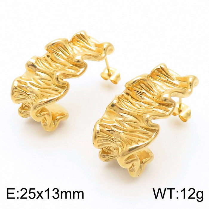 1 Pair Simple Style C Shape Plating Titanium Steel Ear Studs