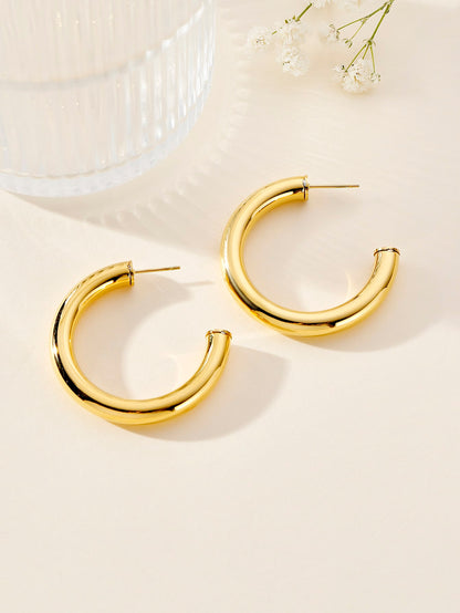 1 Pair Simple Style Geometric Stainless Steel 18k Gold Plated Ear Studs