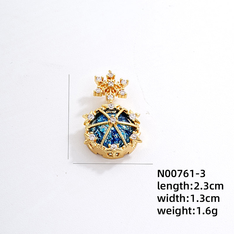 Ig Style Simple Style Universe Starry Sky Stainless Steel Copper Plating Inlay Zircon Gold Plated Charms Necklace