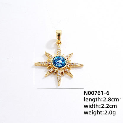 Ig Style Simple Style Universe Starry Sky Stainless Steel Copper Plating Inlay Zircon Gold Plated Charms Necklace