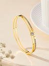 Simple Style Letter Stainless Steel Plating Inlay Zircon 18k Gold Plated Bangle