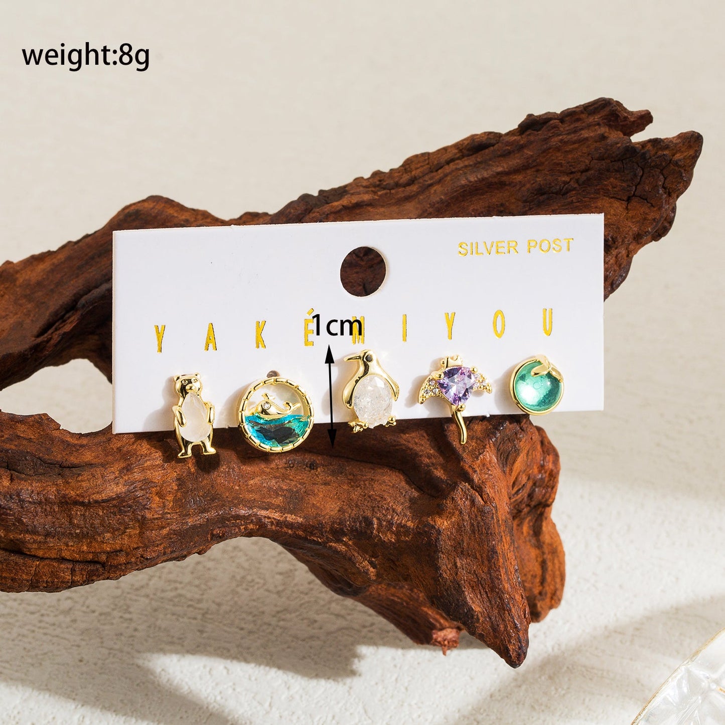 Animal Cartoon Copper 14k Gold Plated Zircon Ear Studs In Bulk