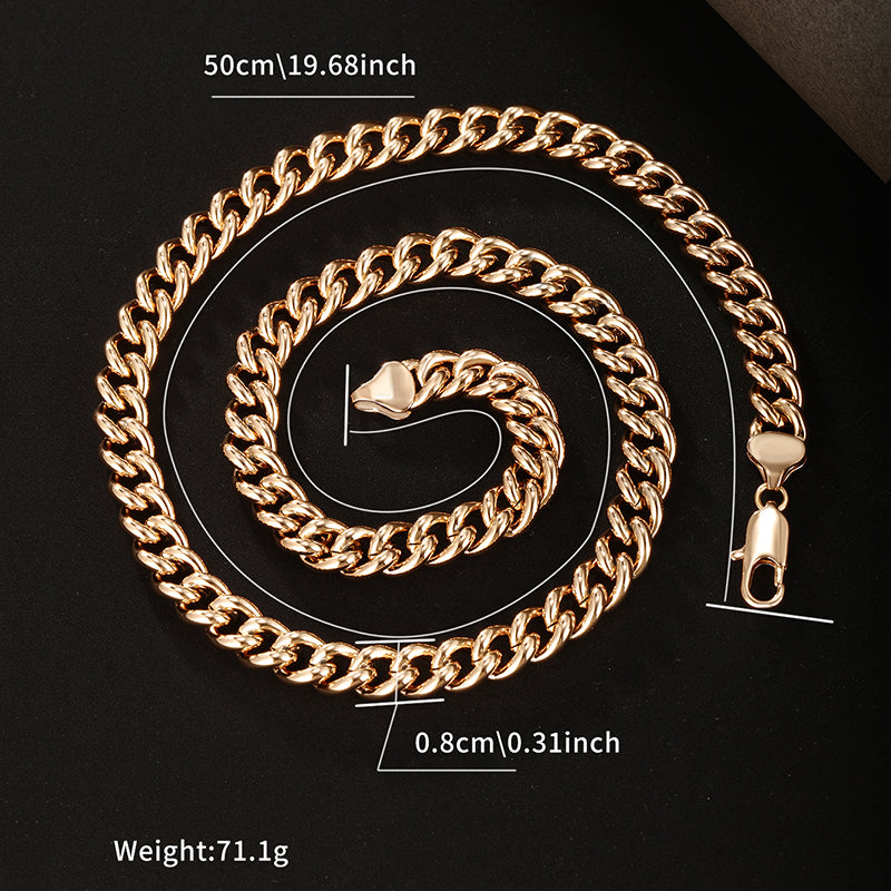 Hip-Hop Xuping Solid Color Copper Alloy Plating 18k Gold Plated Men'S Bracelets Necklace