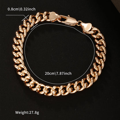 Hip-Hop Xuping Solid Color Copper Alloy Plating 18k Gold Plated Men'S Bracelets Necklace