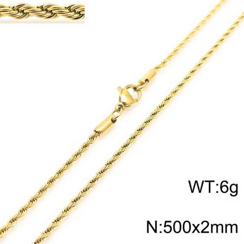 Fashion Twist Stainless Steel Plating Necklace 1 Piece