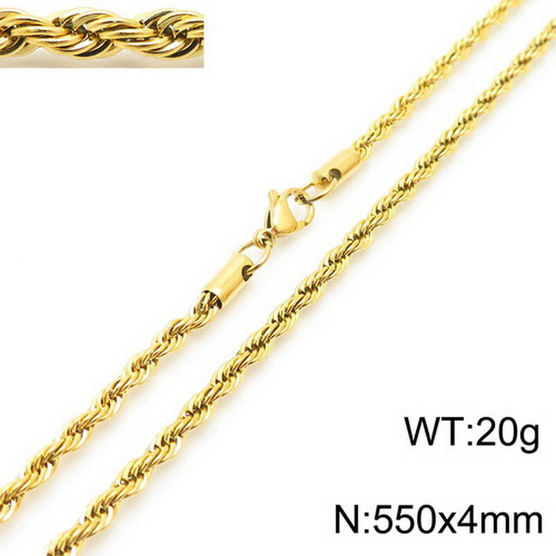 Fashion Twist Stainless Steel Plating Necklace 1 Piece