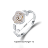 Glam Romantic Rose Sterling Silver Carving Open Rings