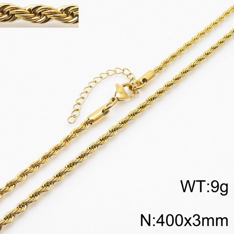 Basic Geometric Titanium Steel Plating Necklace