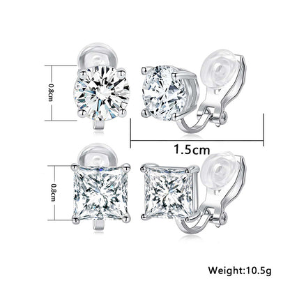 2 Pairs Simple Style Classic Style Solid Color Plating Inlay Copper Zircon White Gold Plated Ear Cuffs