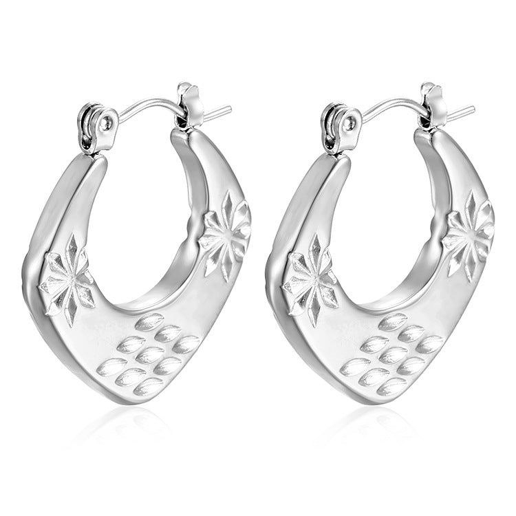 1 Pair Simple Style Classic Style Solid Color Plating Stainless Steel Gold Plated Earrings