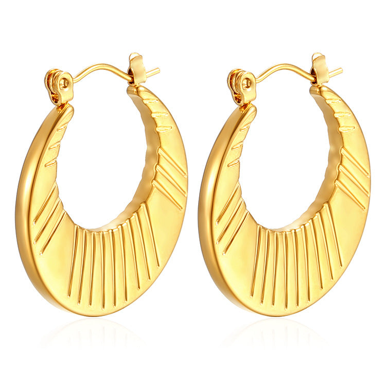 1 Pair Simple Style Classic Style Solid Color Plating Stainless Steel Gold Plated Earrings