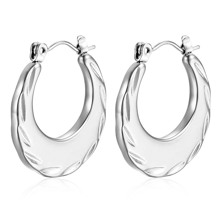 1 Pair Simple Style Classic Style Solid Color Plating Stainless Steel Gold Plated Earrings