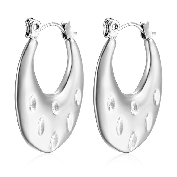 1 Pair Simple Style Classic Style Solid Color Plating Stainless Steel Gold Plated Earrings