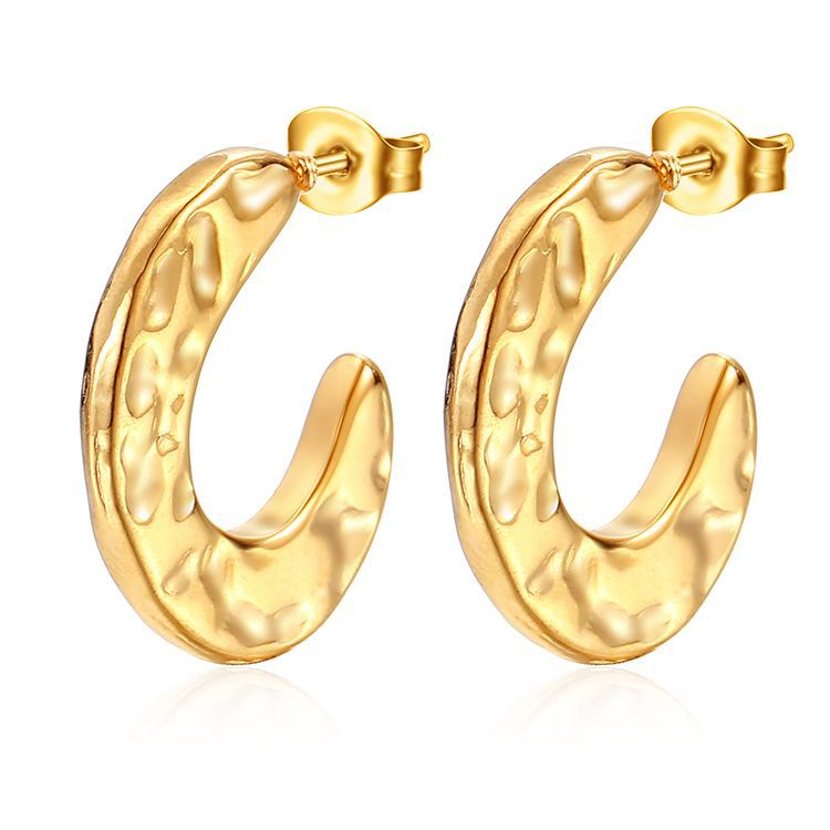 1 Pair Simple Style Classic Style Solid Color Plating Stainless Steel Gold Plated Earrings