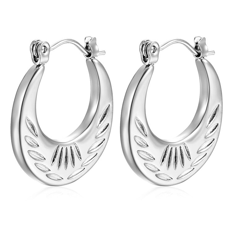 1 Pair Simple Style Classic Style Solid Color Plating Stainless Steel Gold Plated Earrings