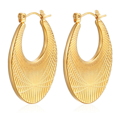 1 Pair Simple Style Classic Style Solid Color Plating Stainless Steel Gold Plated Earrings