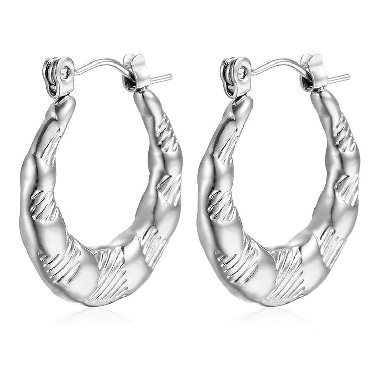 1 Pair Simple Style Classic Style Solid Color Plating Stainless Steel Gold Plated Earrings